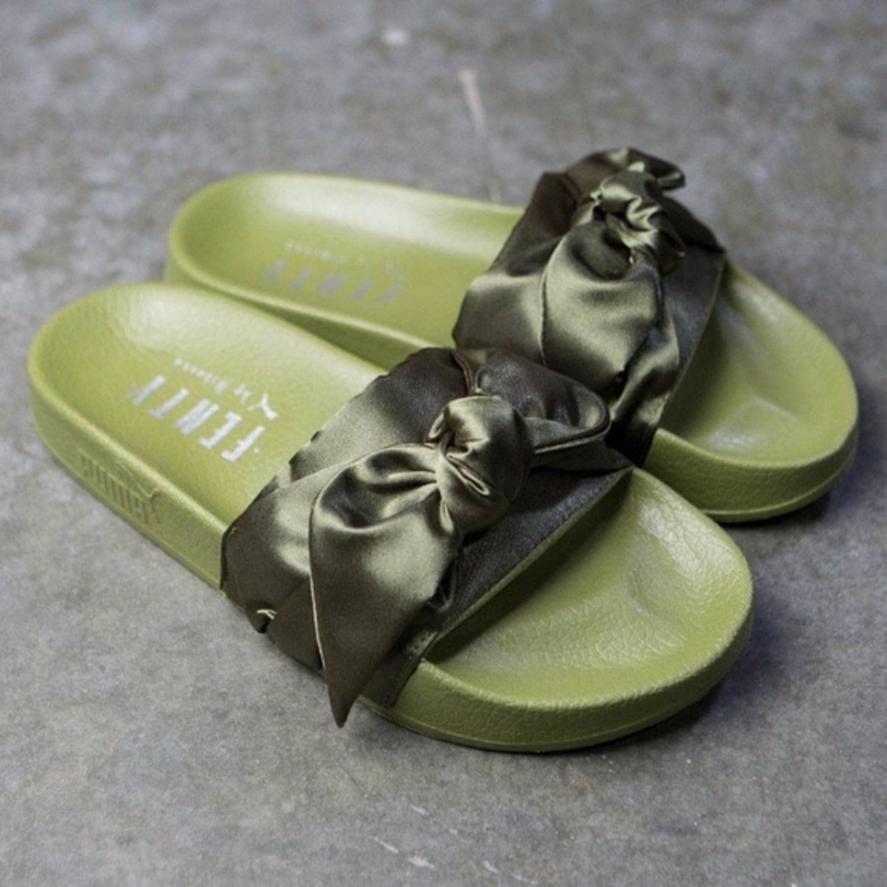 Puma x Fenty Army Green Bow slides